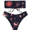 Zaful Sun Moon Star Print Bandeau Bikini Set Photo 3