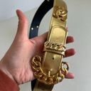 Vintage 90s Gold Chunky Embellished Vegan Leather Belt Photo 7