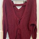 Tobi Maroon Knit Sweater Photo 1