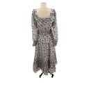 Krass&co Ivy City  Long Sleeve Gray Purple Floral Maxi Dress Size Small Photo 7