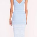 STAUD Light Blue Striped Midi Dress Photo 2