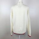 Juicy Couture Juicy by  Cream Turtleneck Sweater with Pink and Red Crown Detail L Photo 1