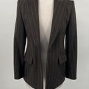 Max Mara  Blazer Pinstripe Virgin Wool Angora Rabbit Button Front Brown Womens 8 Photo 3