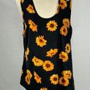 LuLaRoe Black Yellow Sunflower Print Tank Top Size 3XL Photo 0