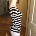 Isabel Maternity  Blue and White Strip Blouse Photo 2