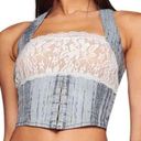 I am gia NWT  I.am.gia denim lace halter top medium maybel Photo 0