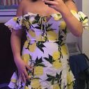 Luxxel Mini Dress Lemon Off The Shoulder White and Yellow Floral Photo 0