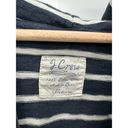 J.Crew Factory Hoodie Women MEDIUM Navy Blue White Striped 100% Cotton Pullover Photo 4