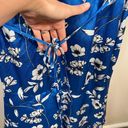 White House | Black Market  Faux Wrap Midi Dress Size 8 Blue Floral Church Wedding Photo 9