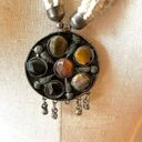 Onyx Vintage Tibetan carnelian  Jasper multi strand pendant necklace Photo 1