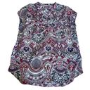 Women's NY& New York & Company Paisley Blue & Pink Blouse Size Med EUC #1803 Photo 0