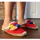 Anthropologie Soludos  Unique Coco Pompom Espadrille Mules 7.5 Photo 2