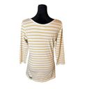 Matilda Jane  It’s A Wonderful Parade Boatneck Tee Yellow Striped Sunny‎ Medium Photo 3