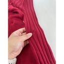 Esteban Cortazar Dress Womens Large Red Bell Sleeve Knit Stretch Mini Ribbed Photo 12