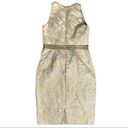 Carmen Marc Valvo  Brocade Dress Cream Gold Photo 1