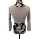 O Vianca Long Sleeve Crop Top Cropped Blouse Tie Front Crop Beach Coastal Gray Photo 1