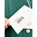 Hill House  The Ollie Botanical Garden Merino Wool Crop Puff Sleeve Green Sweater Photo 3