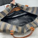 Fendi Vintage  Huge Pequin Stripe & Cognac Leather Duffel/Weekender Bag Photo 3