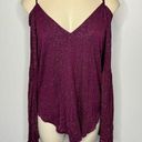 Chaser  Women's Size Medium Cold Shoulder Top Purple Shimmer Cage Back Blouse NWT Photo 0