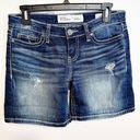 BKE  Denim Stella Distressed Dark Wash Jean Shorts Photo 0