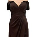 Faviana  Off-the-Shoulder Plunging Cocktail Mini Dress Black Size 6  NWT Photo 1