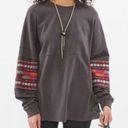 Urban Outfitters  Cape May Slouchy Oversized Sweatshirt Embroidered Sleeves XS Photo 0