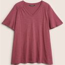 Bloomchic NWT! Burgundy ruffle sleeve V-neck top size 30 or 6X Photo 5