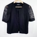 Nine West  Black Crew Neck Short Mesh Sleeve Cardigan Women's Size Medium M Photo 0