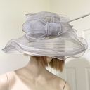 Vintage GIOVANNIO NY “Truly” Gray Wide Brim Dress Hat Derby Fascinator Hat Photo 2