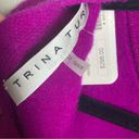 Trina Turk  cashmere sweater medium NWT violet open back bow purple pink colorful Photo 11