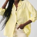 Harvé Benard Harve Benard Neon Light Green Yellow Linen Blend Oversized Shirt Blouse, Size L Photo 0