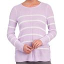 The Moon Design365 Striped Crew Neck Sweater Knit Violet Pullover Size L MSRP $108 Photo 0