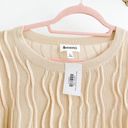 &merci Boutique Cream Textured Stripe Balloon Sleeve Sweater Photo 2