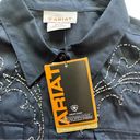 Ariat NEW  HolidayBeaded Button Down Shirt In Twilight Navy Blue Almost Black Med Photo 7