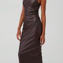 Nookie Alexia Midi Dress Chocolate Brown Faux Leather Size S in EUC Photo 3