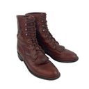 Justin  Kiltie Tassle Brown Leather Western Roper Boots Womens Size 6.5 B Lace Up Photo 0