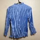 Buttons Periwinkle Blouse Glass look faceted , crinkle, taffeta look Small Photo 5