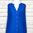 Zac and Rachel  Blue Lightweight Button Up Shirt Size Large Photo 0