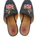 Gucci  Calfskin Flower Embroidered Princetown Slippers Photo 11