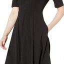 Donna Morgan  Women's Plus Black Stretch Crape V Neck Fit & Flare Dress 22 NWT Photo 0