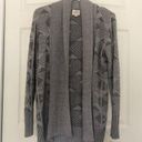 st. john's bay St John’s Bay Gray Chevron Arrow Print Open Front Cardigan Sweater Size Large Photo 1