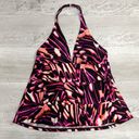 Caribbean Joe  Ruffle Halter Top Tankini Bathing Swim Suit Black Pink 14 Photo 1