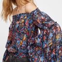 Free People Free Spirited Off The Shoulder Top Bell Sleeve Boho Floral Blouse XS Photo 4