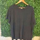 Free People  Black Oversized Exposed Seams Tee Sz Large Photo 0