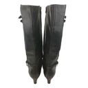 Frye * Womens Boots Size 6.5 Black Leather High Heeled Belted Pleated Tall 77076 Photo 3