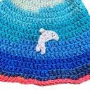 Handmade Crochet Dolphin Bucket Hat Adult MEDIUM Size Sun Brim Blue/Pink Beach Vacation Photo 2