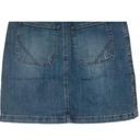 prAna NWT  Broadway Mini Jean Denim Skirt Zipper Patch Pockets 12 Blue #2634 Photo 10