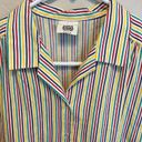 American Vintage 70's Vintage Nikki Rainbow Striped Short Sleeve Button Up Blouse Size 13/14 Photo 3