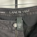 Lane Bryant  Distressed Black Studded Raw Hem Mid Rise Super Stretch Ankle Jeans Photo 8