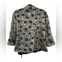 Alex Evenings  Black Cream Floral Jacquard 3/4 Sleeve Wrap Jacket Large/XL Photo 1